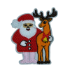 Santa Claus With Reindeer Patch (Small/Embroidery)