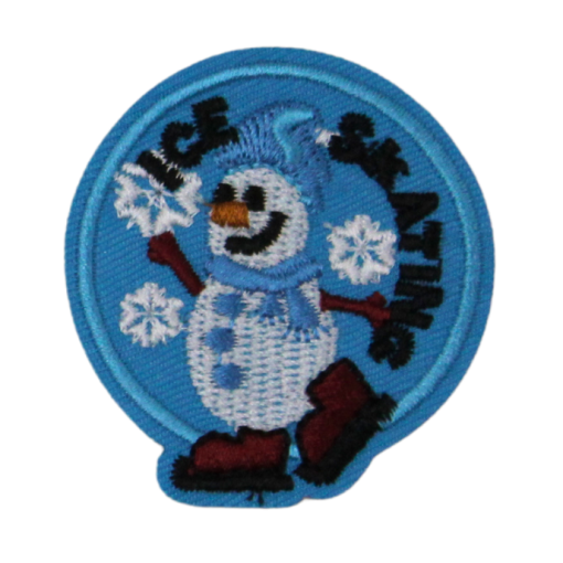 Ice Skating Snowman Patch (Medium/Embroidery)