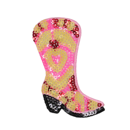 Cowgirl Pink Boot Patch (Small/Sequin)