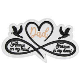 Dad Always On My Mind Forever In My Heart Patch (Medium/Embroidery)
