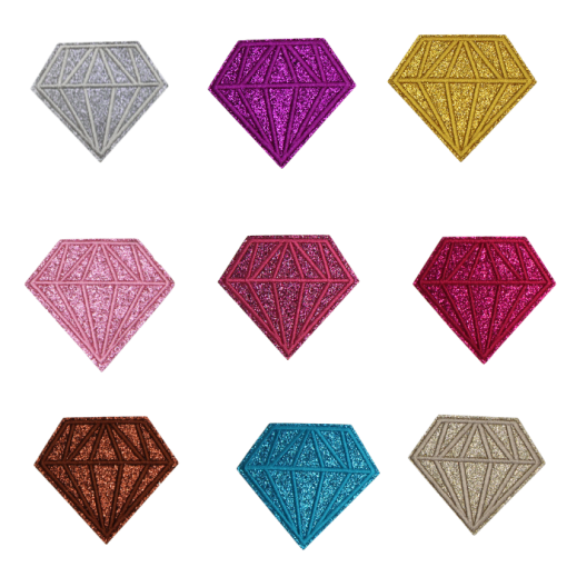 Pink Glitter Diamond Patch (Small/Embroidery)