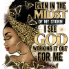 Even In The Midst Of My Storm I See God Gold Leopard DTF Transfer