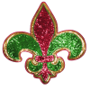 Mardi Gras Fleur De Lis Patch (Large/Sequin)