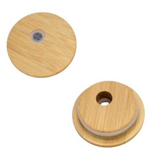 16 Oz Sublimation Clear Glass Can Wooden Top - Image 2