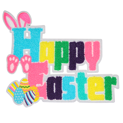 Happy Easter Colorful Patch (Large/Chenille)
