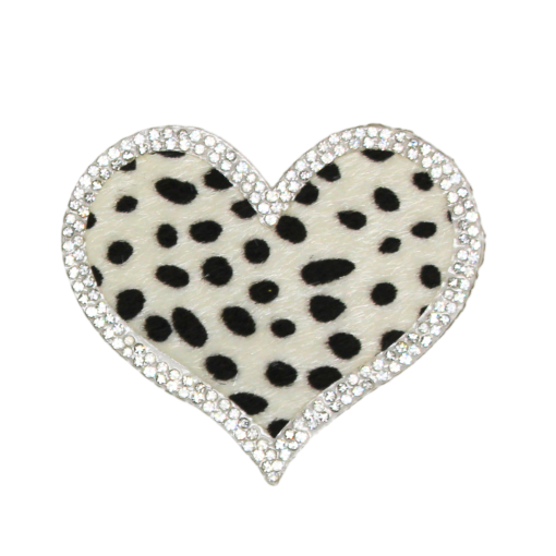 Leopard Print Heart Rhinestone Patch - Image 3