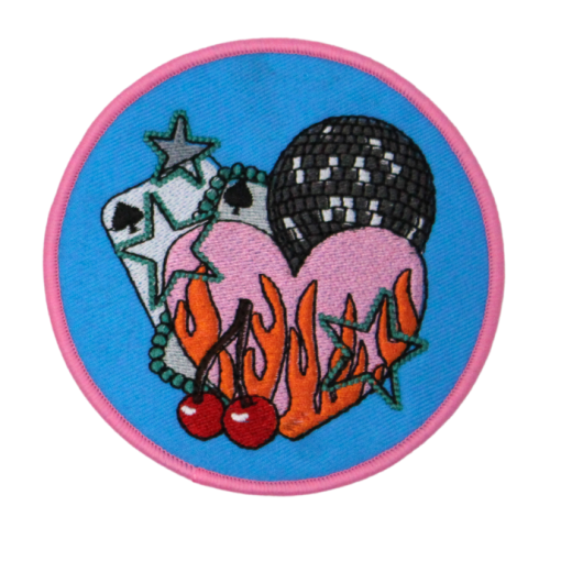 Disco Fire Heart Patch (Small/Embroidery)