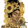 Just Blessed Afro Woman Sunflower Leopard DTF Transfer
