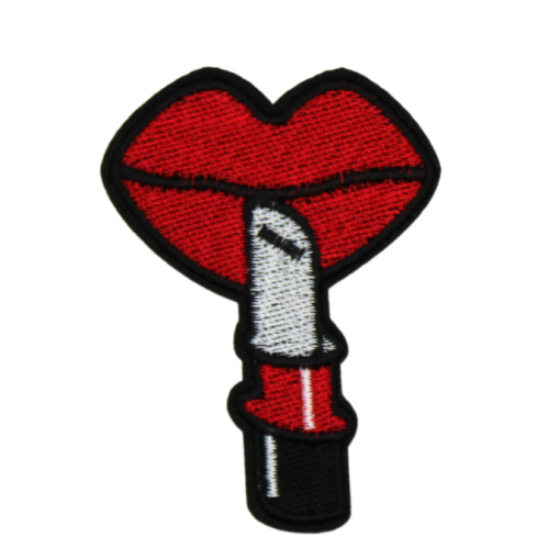 Lips With Lipstick Patch (Small/Embroidery)