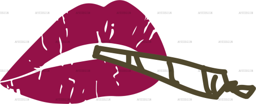 Lips and smoking joint DTF Transfer