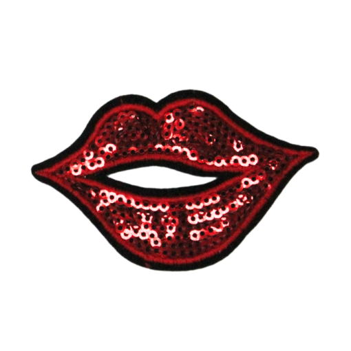 Dark Red Lips Patch (Small/Sequin) - Image 3