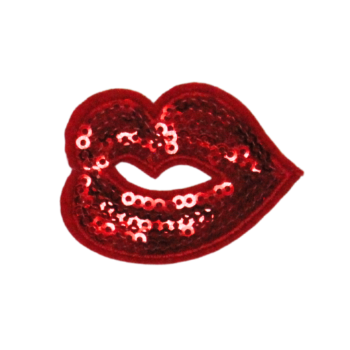 Dark Red Lips Patch (Small/Sequin) - Image 2