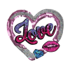 Love Pink Heart Patch (Large/Sequin)