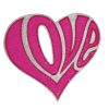 Love Pink Glitter Patch (Large/Sequin)