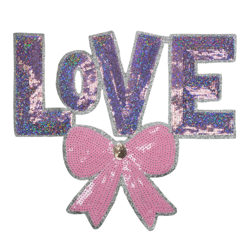 Love Pink Bow Patch (Large/Sequin)