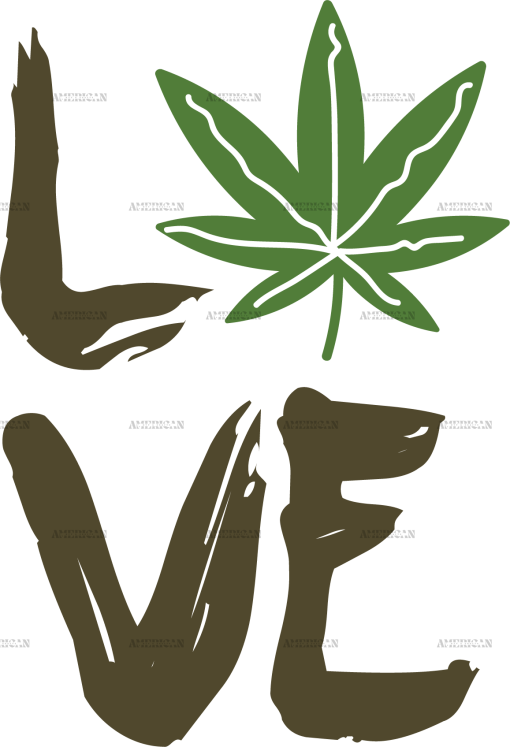 Love weed flower DTF Transfer