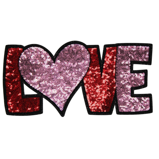 Love Heart Bold Patch (Large/Sequin)