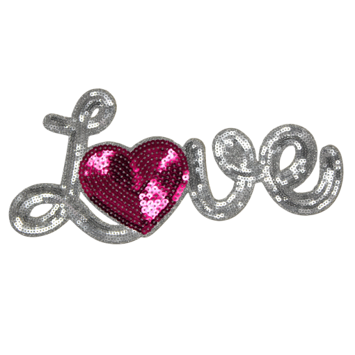 Love Silver Patch (Medium/Sequin)