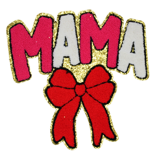 Mama Red Bow Patch (Large/Chenille)