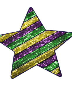 Mardi Gras Star Patch (Large/Sequin)