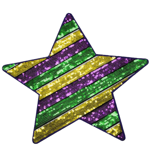 Mardi Gras Star Patch (Small/Sequin)