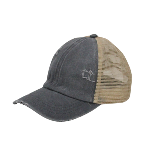 Distressed Criss Cross Ponytail Caps - Image 6