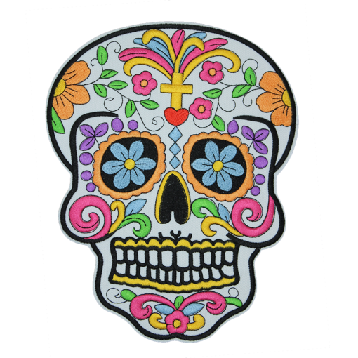 Skull Multicolor Patch (Large/Embroidery)