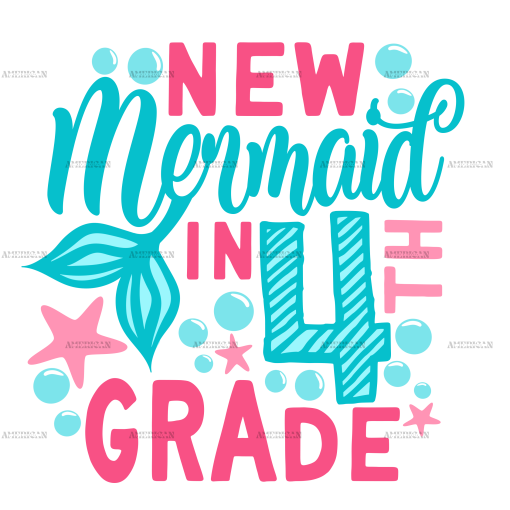 New Mermaid In 4th Grade DTF Transfer