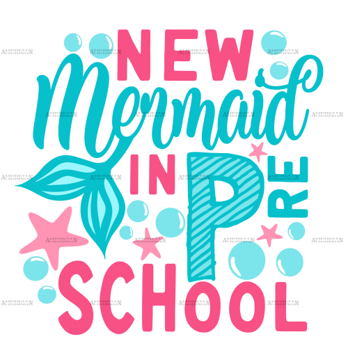 New Mermaid In Preschool DTF Transfer