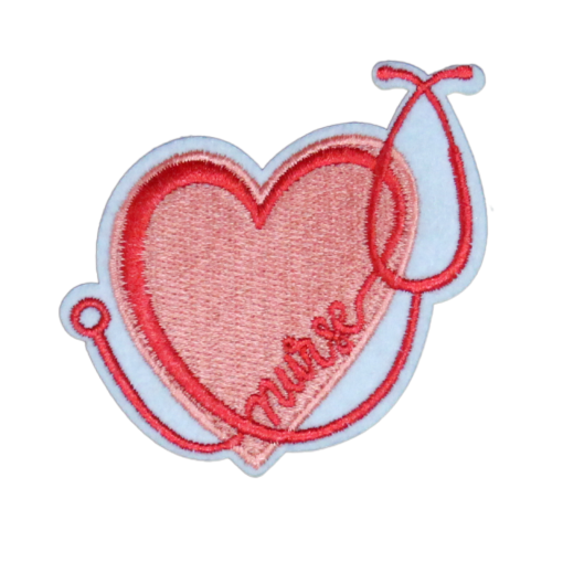 Nurse Stethoscope Heart Patch (Small/Embroidery)