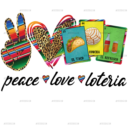 Peace Love Loteria Food Dtf Transfer