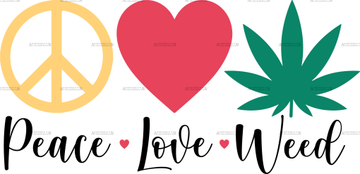 Peace love weed DTF Transfer