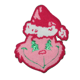 Pink Grinch Patch (Large/Chenille)