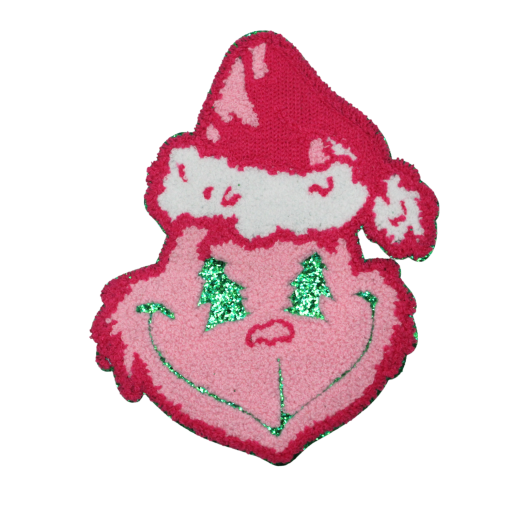 Pink Grinch Patch (Large/Chenille)