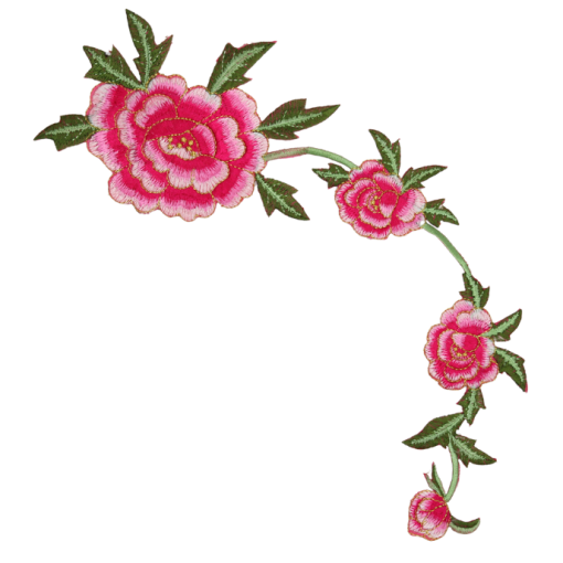Bunch of Pink Flowers Sleeve Design Patch(Large/Embroidery)
