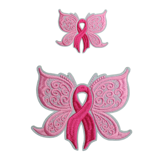 Breast Cancer Awareness Pink Butterfly Patch (Small/Embroidery)