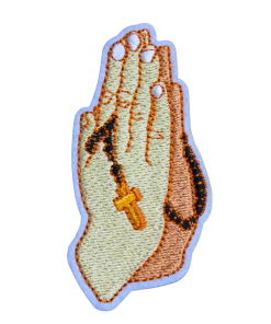 Praying Hands With Rosary Patch (Small/Embroidery)