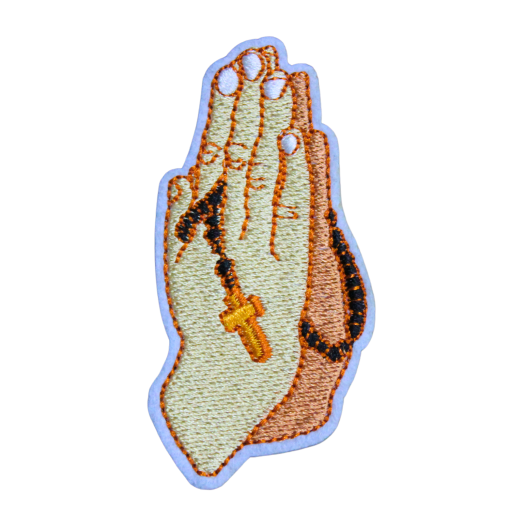 Praying Hands With Rosary Patch (Small/Embroidery)