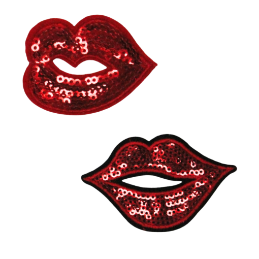 Dark Red Lips Patch (Small/Sequin)