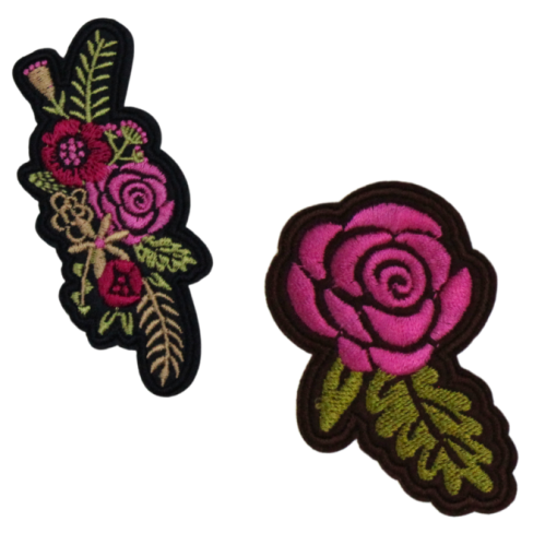Pink Rose Patch (Small/Embroidery)