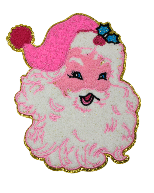 Pink Santa Patch (Large/Chenille)