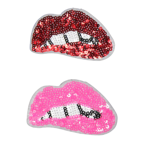 Lips Red/Pink Patch (Small/Sequin)