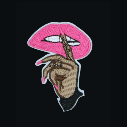Shhh Pink Lips (Small/Embroidery)