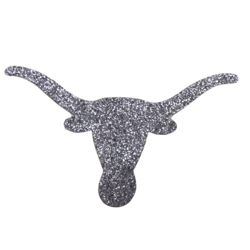 Longhorn Skull Glitter Patch (Small/Embroidery) - Image 2