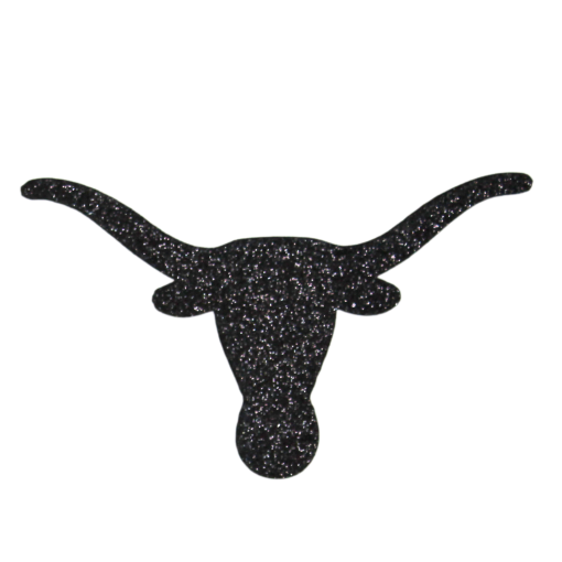 Longhorn Skull Glitter Patch (Small/Embroidery) - Image 3