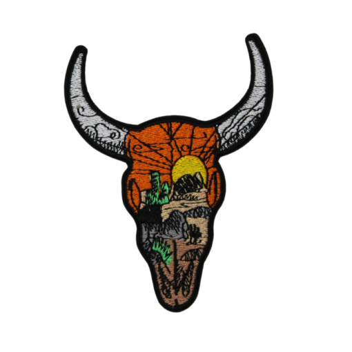 Western Desert Cow Skull Patch (Small/Embroidery)