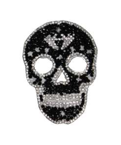 Skull Black Rhinestone Patch