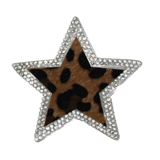 Leopard Print Star Rhinestone Patch - Image 2