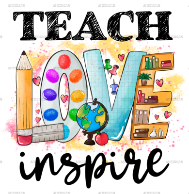 Teach Love Inspire Stationery DTF Transfer
