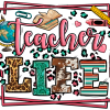 Teacher Life Leopard Frame DTF Transfer